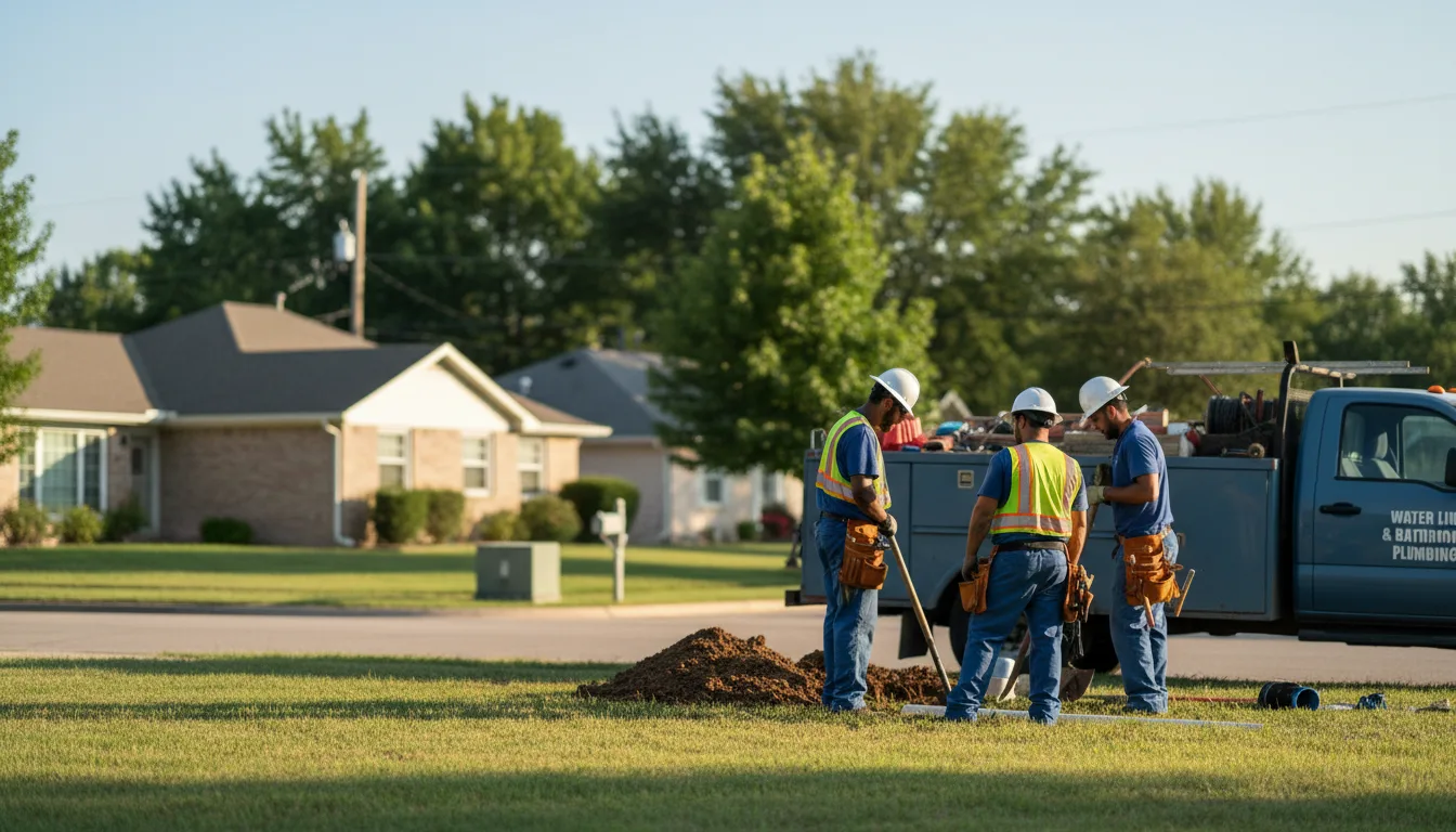 Residential water line and bathroom plumbing service in Montezuma, IA